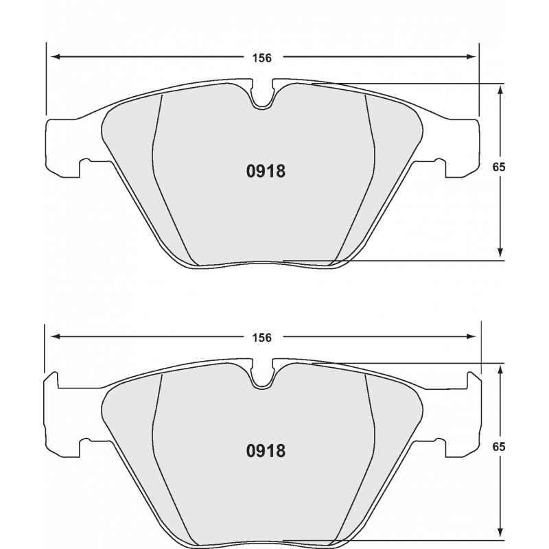 Sprint / medium distance compound with smooth bite. Race brake pads - BMW E6x / E8x / E9x
front brake pads